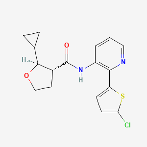 (2S,3R)-N-[2-(5-chlorothiophen-2-yl)pyridin-3-yl]-2-cyclopropyloxolane-3-carboxamide