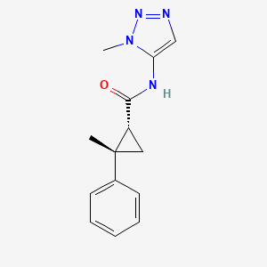 molecular formula C14H16N4O B7353572 (1R,2S)-2-methyl-N-(3-methyltriazol-4-yl)-2-phenylcyclopropane-1-carboxamide 