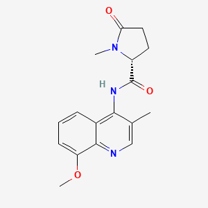 molecular formula C17H19N3O3 B7353589 (2R)-N-(8-methoxy-3-methylquinolin-4-yl)-1-methyl-5-oxopyrrolidine-2-carboxamide 