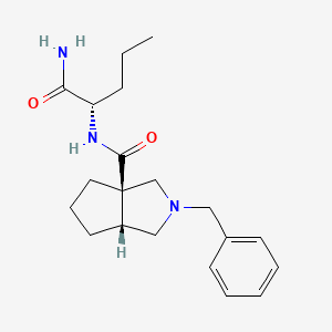 molecular formula C20H29N3O2 B7353592 (3aR,6aR)-N-[(2S)-1-amino-1-oxopentan-2-yl]-2-benzyl-1,3,4,5,6,6a-hexahydrocyclopenta[c]pyrrole-3a-carboxamide 