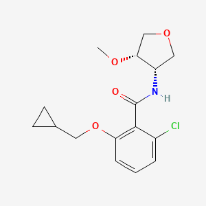 molecular formula C16H20ClNO4 B7353625 2-chloro-6-(cyclopropylmethoxy)-N-[(3S,4S)-4-methoxyoxolan-3-yl]benzamide 