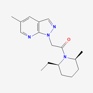 molecular formula C17H24N4O B7353632 1-[(2R,6S)-2-ethyl-6-methylpiperidin-1-yl]-2-(5-methylpyrazolo[3,4-b]pyridin-1-yl)ethanone 