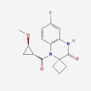 7-fluoro-4-[(1R,2R)-2-methoxycyclopropanecarbonyl]spiro[1H-quinoxaline-3,1'-cyclobutane]-2-one