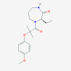 (3S)-3-ethyl-4-[2-(4-methoxyphenoxy)-2-methylpropanoyl]-1,4-diazepan-2-one