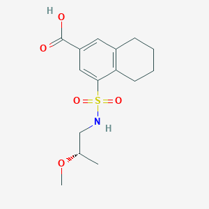 molecular formula C15H21NO5S B7353685 4-[[(2S)-2-methoxypropyl]sulfamoyl]-5,6,7,8-tetrahydronaphthalene-2-carboxylic acid 