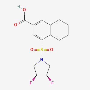 4-[(3R,4S)-3,4-difluoropyrrolidin-1-yl]sulfonyl-5,6,7,8-tetrahydronaphthalene-2-carboxylic acid