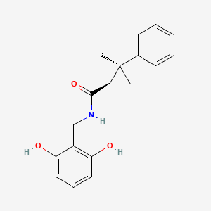 (1R,2S)-N-[(2,6-dihydroxyphenyl)methyl]-2-methyl-2-phenylcyclopropane-1-carboxamide