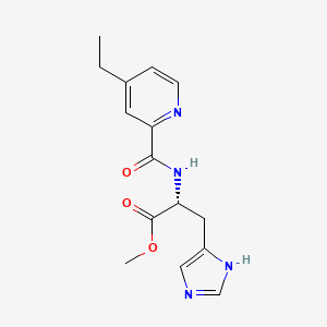 molecular formula C15H18N4O3 B7353720 methyl (2R)-2-[(4-ethylpyridine-2-carbonyl)amino]-3-(1H-imidazol-5-yl)propanoate 