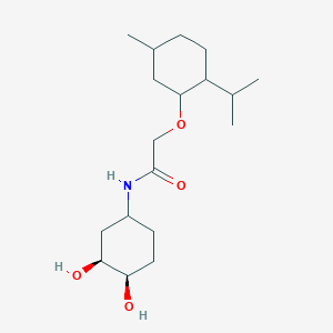 molecular formula C18H33NO4 B7353750 N-[(3S,4R)-3,4-dihydroxycyclohexyl]-2-(5-methyl-2-propan-2-ylcyclohexyl)oxyacetamide 