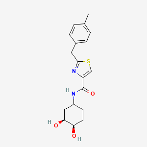 molecular formula C18H22N2O3S B7353752 N-[(3S,4R)-3,4-dihydroxycyclohexyl]-2-[(4-methylphenyl)methyl]-1,3-thiazole-4-carboxamide 