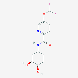 molecular formula C13H16F2N2O4 B7353761 5-(difluoromethoxy)-N-[(3S,4R)-3,4-dihydroxycyclohexyl]pyridine-2-carboxamide 