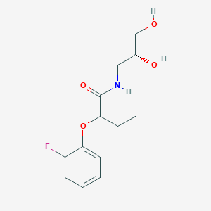 molecular formula C13H18FNO4 B7353768 N-[(2R)-2,3-dihydroxypropyl]-2-(2-fluorophenoxy)butanamide 