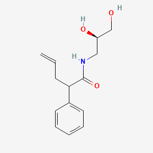 molecular formula C14H19NO3 B7353775 N-[(2R)-2,3-dihydroxypropyl]-2-phenylpent-4-enamide 