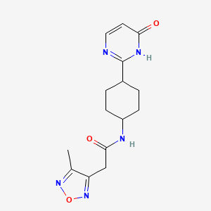 2-(4-methyl-1,2,5-oxadiazol-3-yl)-N-[4-(6-oxo-1H-pyrimidin-2-yl)cyclohexyl]acetamide