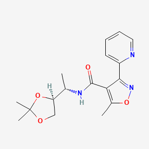 N-[(1S)-1-[(4S)-2,2-dimethyl-1,3-dioxolan-4-yl]ethyl]-5-methyl-3-pyridin-2-yl-1,2-oxazole-4-carboxamide