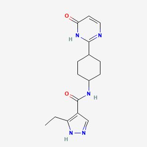 5-ethyl-N-[4-(6-oxo-1H-pyrimidin-2-yl)cyclohexyl]-1H-pyrazole-4-carboxamide