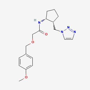 molecular formula C18H24N4O3 B7353826 2-[(4-methoxyphenyl)methoxy]-N-[(1R,2R)-2-(triazol-1-ylmethyl)cyclopentyl]acetamide 