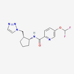 molecular formula C15H17F2N5O2 B7353832 5-(difluoromethoxy)-N-[(1R,2R)-2-(triazol-1-ylmethyl)cyclopentyl]pyridine-2-carboxamide 