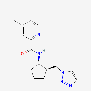 molecular formula C16H21N5O B7353840 4-ethyl-N-[(1R,2R)-2-(triazol-1-ylmethyl)cyclopentyl]pyridine-2-carboxamide 