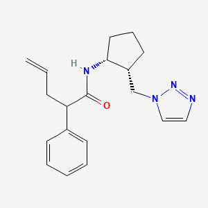 2-phenyl-N-[(1R,2R)-2-(triazol-1-ylmethyl)cyclopentyl]pent-4-enamide