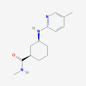 molecular formula C14H21N3O B7353854 (1R,3S)-N-methyl-3-[(5-methylpyridin-2-yl)amino]cyclohexane-1-carboxamide 