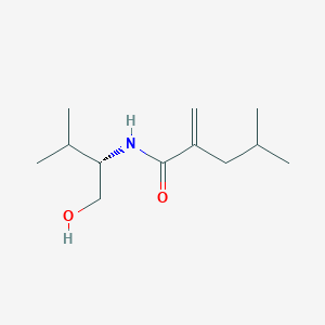 molecular formula C12H23NO2 B7353863 N-[(2S)-1-hydroxy-3-methylbutan-2-yl]-4-methyl-2-methylidenepentanamide 