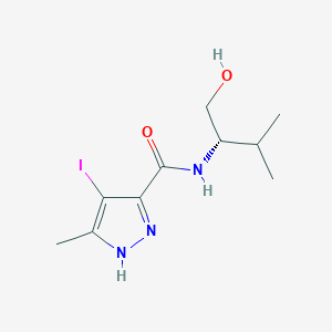 molecular formula C10H16IN3O2 B7353873 N-[(2S)-1-hydroxy-3-methylbutan-2-yl]-4-iodo-5-methyl-1H-pyrazole-3-carboxamide 