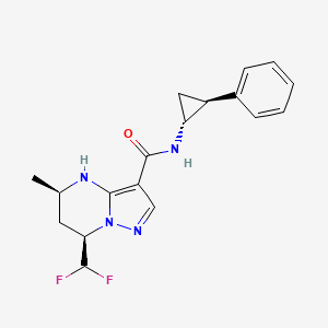 molecular formula C18H20F2N4O B7353911 (5R,7R)-7-(difluoromethyl)-5-methyl-N-[(1R,2S)-2-phenylcyclopropyl]-4,5,6,7-tetrahydropyrazolo[1,5-a]pyrimidine-3-carboxamide 