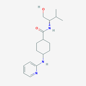 molecular formula C17H27N3O2 B7353923 N-[(2S)-1-hydroxy-3-methylbutan-2-yl]-4-(pyridin-2-ylamino)cyclohexane-1-carboxamide 