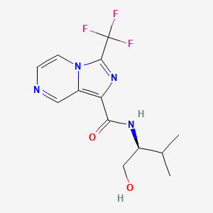 molecular formula C13H15F3N4O2 B7353937 N-[(2S)-1-hydroxy-3-methylbutan-2-yl]-3-(trifluoromethyl)imidazo[1,5-a]pyrazine-1-carboxamide 