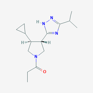 1-[(3S,4S)-3-cyclopropyl-4-(3-propan-2-yl-1H-1,2,4-triazol-5-yl)pyrrolidin-1-yl]propan-1-one