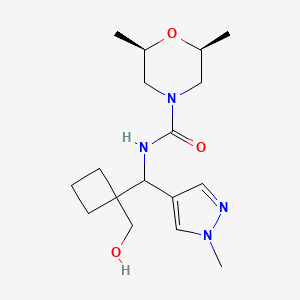 (2S,6R)-N-[[1-(hydroxymethyl)cyclobutyl]-(1-methylpyrazol-4-yl)methyl]-2,6-dimethylmorpholine-4-carboxamide