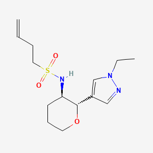 molecular formula C14H23N3O3S B7353966 N-[(2S,3R)-2-(1-ethylpyrazol-4-yl)oxan-3-yl]but-3-ene-1-sulfonamide 