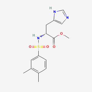 molecular formula C15H19N3O4S B7353974 methyl (2R)-2-[(3,4-dimethylphenyl)sulfonylamino]-3-(1H-imidazol-5-yl)propanoate 