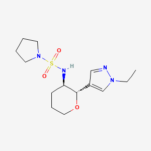 N-[(2S,3R)-2-(1-ethylpyrazol-4-yl)oxan-3-yl]pyrrolidine-1-sulfonamide