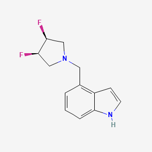 molecular formula C13H14F2N2 B7354070 4-[[(3S,4R)-3,4-difluoropyrrolidin-1-yl]methyl]-1H-indole 