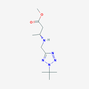 molecular formula C11H21N5O2 B7354076 methyl (3R)-3-[(2-tert-butyltetrazol-5-yl)methylamino]butanoate 