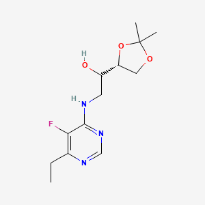 molecular formula C13H20FN3O3 B7354121 1-[(4R)-2,2-dimethyl-1,3-dioxolan-4-yl]-2-[(6-ethyl-5-fluoropyrimidin-4-yl)amino]ethanol 