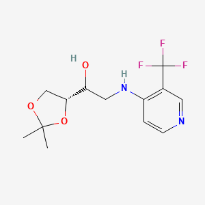 molecular formula C13H17F3N2O3 B7354125 1-[(4R)-2,2-dimethyl-1,3-dioxolan-4-yl]-2-[[3-(trifluoromethyl)pyridin-4-yl]amino]ethanol 