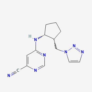 6-[[(1R,2R)-2-(triazol-1-ylmethyl)cyclopentyl]amino]pyrimidine-4-carbonitrile