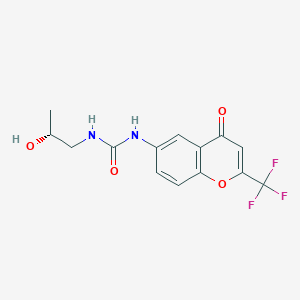 1-[(2R)-2-hydroxypropyl]-3-[4-oxo-2-(trifluoromethyl)chromen-6-yl]urea