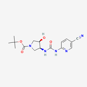 molecular formula C16H21N5O4 B7354183 tert-butyl (3S,4R)-3-[(5-cyanopyridin-2-yl)carbamoylamino]-4-hydroxypyrrolidine-1-carboxylate 