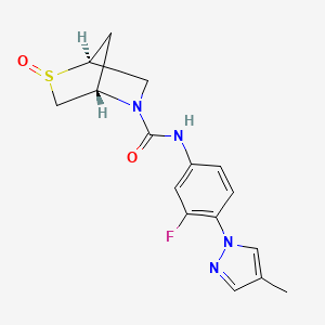 (1S,4S)-N-[3-fluoro-4-(4-methylpyrazol-1-yl)phenyl]-2-oxo-2lambda4-thia-5-azabicyclo[2.2.1]heptane-5-carboxamide