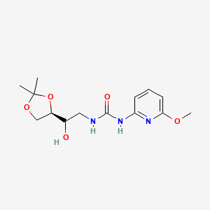 molecular formula C14H21N3O5 B7354212 1-[2-[(4R)-2,2-dimethyl-1,3-dioxolan-4-yl]-2-hydroxyethyl]-3-(6-methoxypyridin-2-yl)urea 