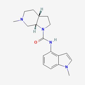 molecular formula C18H24N4O B7354215 (3aR,7aS)-6-methyl-N-(1-methylindol-4-yl)-3,3a,4,5,7,7a-hexahydro-2H-pyrrolo[2,3-c]pyridine-1-carboxamide 