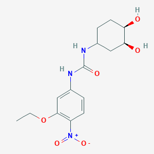 molecular formula C15H21N3O6 B7354219 1-[(3S,4R)-3,4-dihydroxycyclohexyl]-3-(3-ethoxy-4-nitrophenyl)urea 