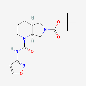 molecular formula C16H24N4O4 B7354221 tert-butyl (4aS,7aS)-1-(1,2-oxazol-3-ylcarbamoyl)-3,4,4a,5,7,7a-hexahydro-2H-pyrrolo[3,4-b]pyridine-6-carboxylate 