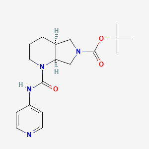 molecular formula C18H26N4O3 B7354234 tert-butyl (4aS,7aS)-1-(pyridin-4-ylcarbamoyl)-3,4,4a,5,7,7a-hexahydro-2H-pyrrolo[3,4-b]pyridine-6-carboxylate 