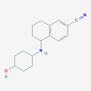 molecular formula C17H22N2O B7354244 5-[(4-Hydroxycyclohexyl)amino]-5,6,7,8-tetrahydronaphthalene-2-carbonitrile 