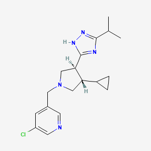 3-chloro-5-[[(3S,4S)-3-cyclopropyl-4-(3-propan-2-yl-1H-1,2,4-triazol-5-yl)pyrrolidin-1-yl]methyl]pyridine